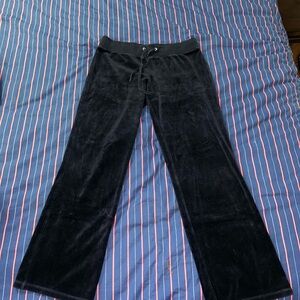 New York & Company Navy Blue Lounge Pants with Red Pinstripes